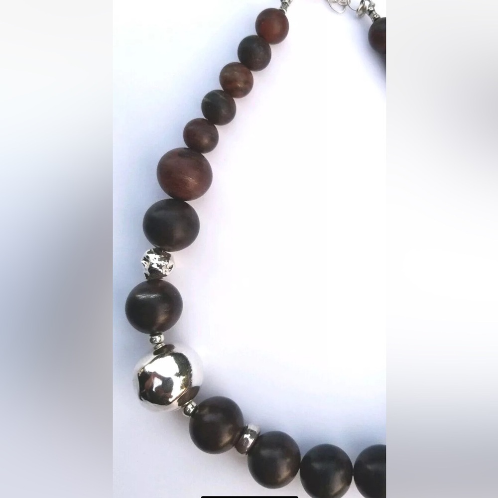 BRAND NEW SILPADA RED AGATE STONE STERLING STATEMENT NECKLACE